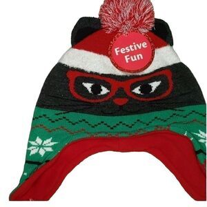 *NEW* FESTIVE CAT HAT WITH BRAIDS